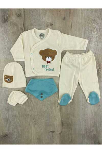 Little Baby Teddy Bear Patterned 100% Cotton 5-Piece Hospital Outlets