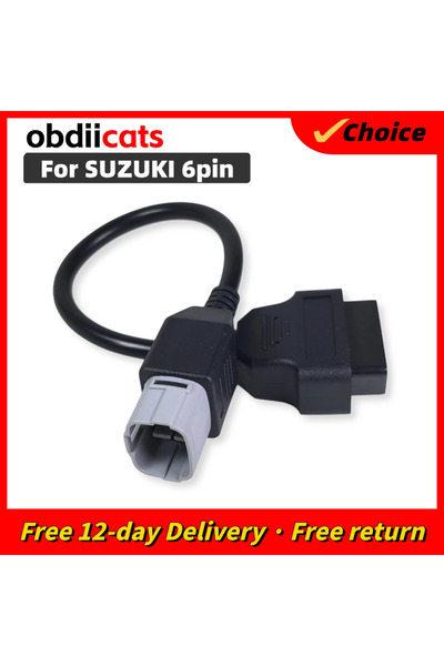 Choice for Suzuki 6 Pin to 16 Pin OBD2 Cable Adapter Plug Cable Diagnostic Cable for Suzuki GSX‑R 1000/1...