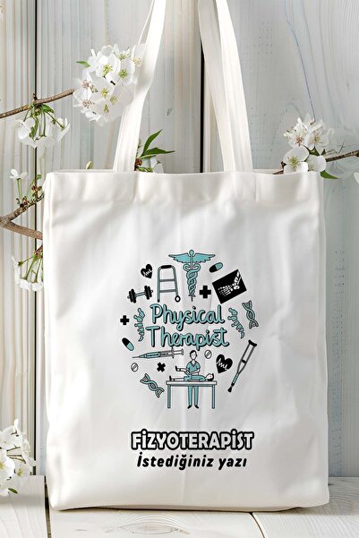 ART HEDİYE fizyoterapist Baskılı bez omuz çantası kişiye özel model 9