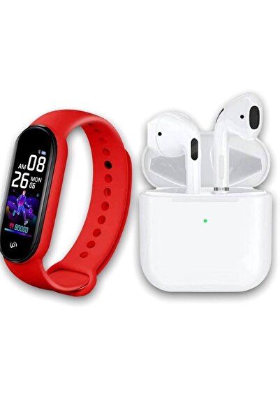 HALL BREATHE Renkli ekranlı M4 akıllı bileklik ve mini Bluetooth kulaklık seti