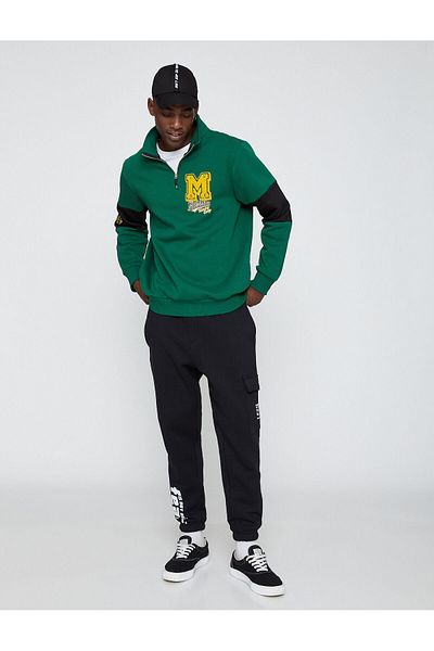 Koton Slogan Printed Sweatpants with Lace Waist