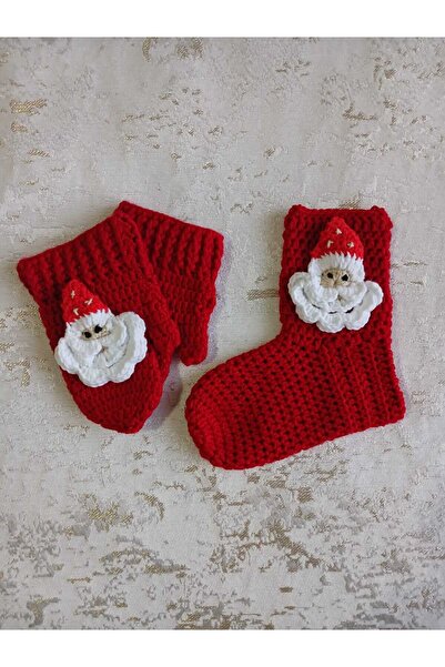 BERY Yeni Yıl Çocuk Çorap Eldiven Noel Baba (3,4 Yaş)