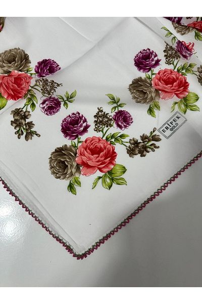 Eripek Κεντητό βαμβακερό γράψιμο - 90 x 90