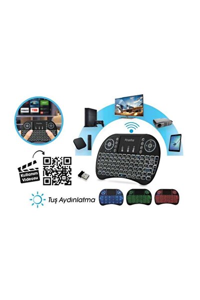 GAMER Işıklı Kablosuz Şarjlı Mini Klavye Mouse Smart Tv-tablet-xbox