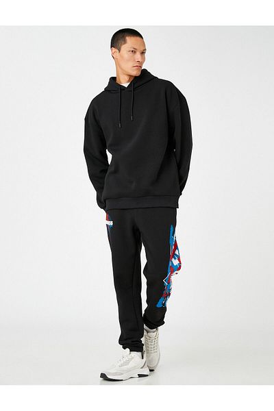 Koton Basic Jogger Sweatpants Lace Waist Pocket Slogan Printed