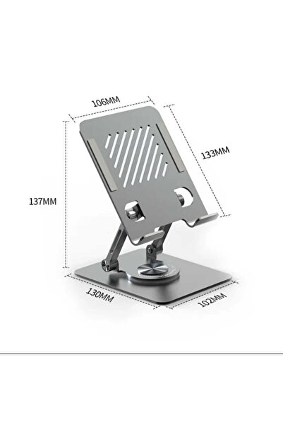 Asfal 14-Inch Compatible, Metal, 360 ° Rotating Desktop Phone and Tablet Stand Tablet and Phone Holder