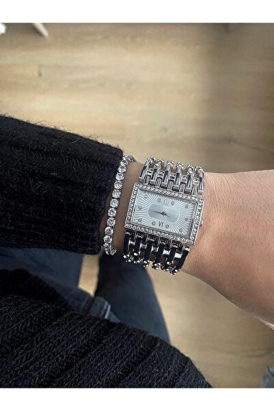 DARK BLANC Kaburga metal kordonlu  kol saati