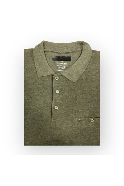 Ercan Men's Plus Size Polo Neck Pocket Green Thessaloniki Knit Sweater 2142