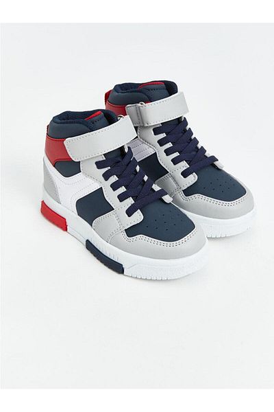 LC Waikiki Gray Color Blocked Ankle Length Boys' Sports Shoes
