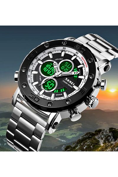 Mekanik store Skmei 1636 Digital Analog Wrist Watch for Men