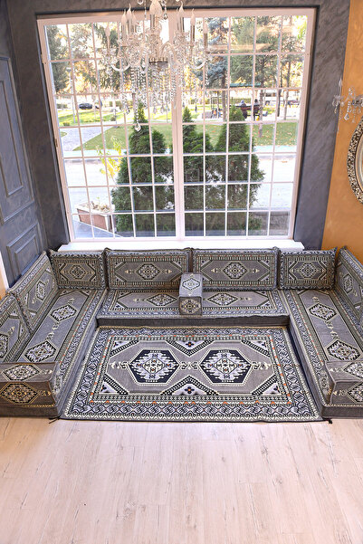 BAKIRÖZÜ HOME Şark Köşesi Takımı Konsepti Yahyalı Gri Modeli Koltuk Takımı Sü...