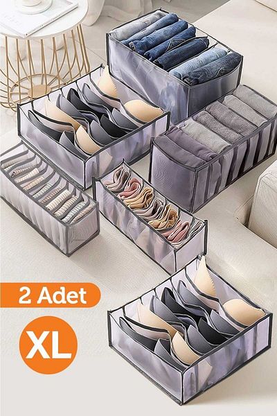 Serstil 2 Pieces - 8-Compartment Transparent Drawer Organizer - Xlarge