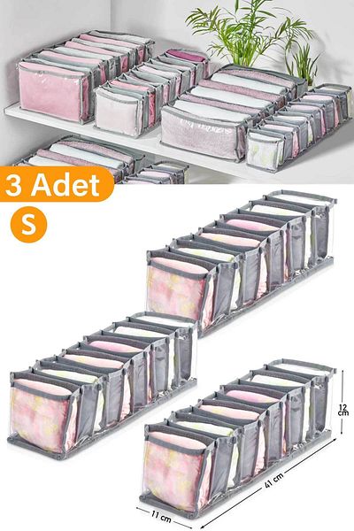 Serstil 3 Τεμάχια - 11 Διαφανές Συρτάρι Organizer Organizer – Μικρό