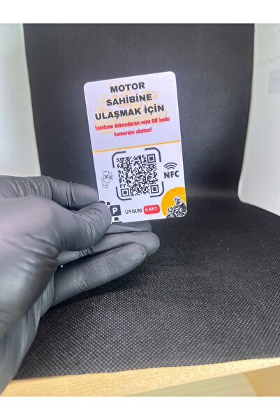QrCodeClick Motorsiklet Sahibini Arama Kartı - Motor Etiketi -Qr Kod ve Nfc Özellikli- Tüm Telefonlar ile Uyumlu