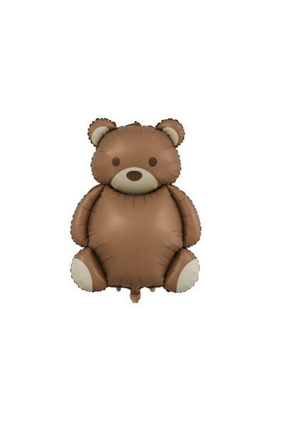 LOTUS PARTY Retro Teddy Bear Bow Balloon Set - Brown Ribbon Teddy Bear Balloon Bunch