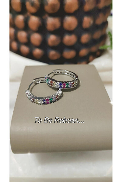 To Be Reborn Çelik Zirkon Taşlı Halka Küpe Özel Yılbaşı Hediyesi