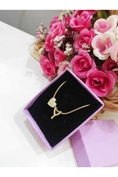 Judas Takı قلادة نسائية على شكل قلب بسلسلة من الفولاذ الذهبي، قلادة بأحرف أولية