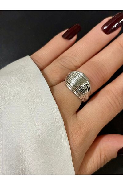 RUNALAKSESUAR Seashell Silver Color Adjustable Ball Ring