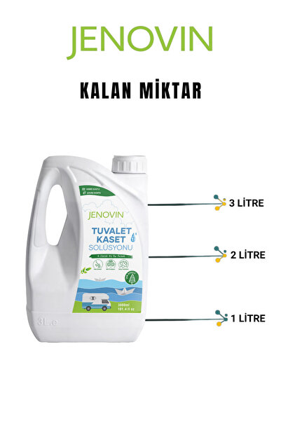 Jenovin Ölçek Hediyeli - Çam Aromalı Karavan Ve Tekne Kasetli Ve Portatif Tuvalet Wc Atık Kimyasalı 3l