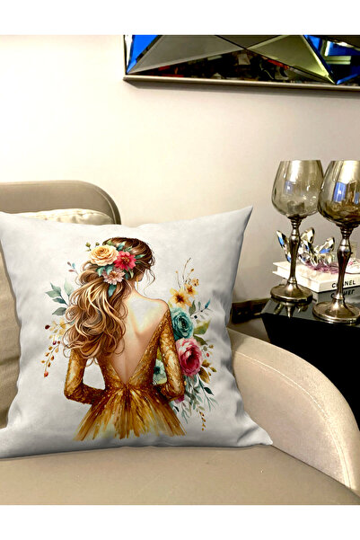 Ardizayn فتاة ذات شعر ذهبي، غطاء وسادة من القماش المخملي - طباعة على الوجهين