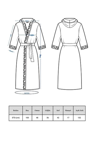 TİNİMİNİ HOME Blanco Women &Apos; S Bathrobe Set - 6 Pieces, White, 100% Cotton, Laced and Lace