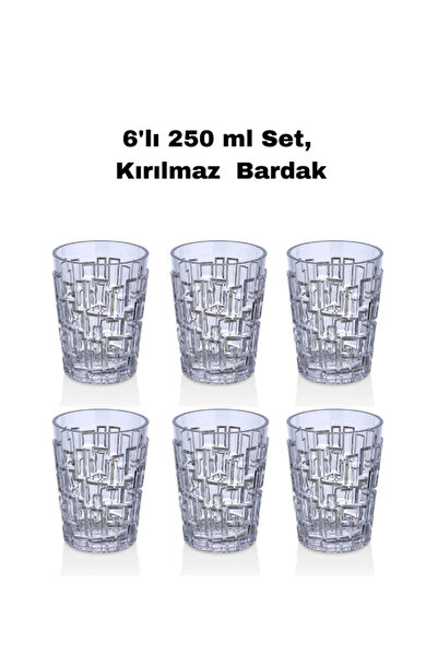 GastroPlast 6 Adet 250 ml Polikarbon Kırılmaz Bardak (DİKKAT : CAM DEĞİLDİR!!! )