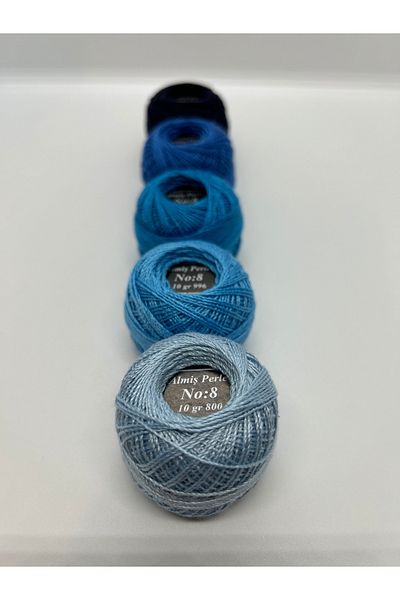 ALMİŞ Alış Perle Etamin-Cross Stitch 5'Li̇ Thread Set (10 Gr-No:8)