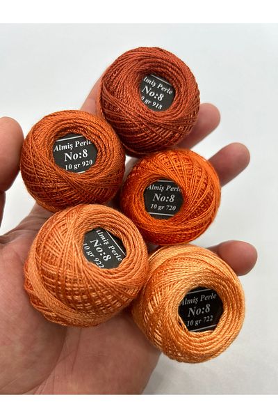 ALMİŞ Alış Perle Etamin-Cross Stitch 5'Li̇ Thread Set (10 Gr-No:8)