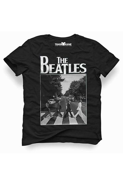 Tshirthane Ανδρικό μπλουζάκι The Beatles Black