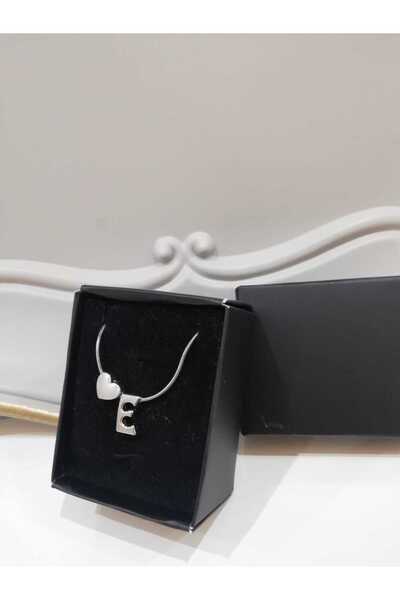 Judas Takı Kadın Silver Çelik Zincirli Kalpli Harf Kolye , Baş Harfli Kolye