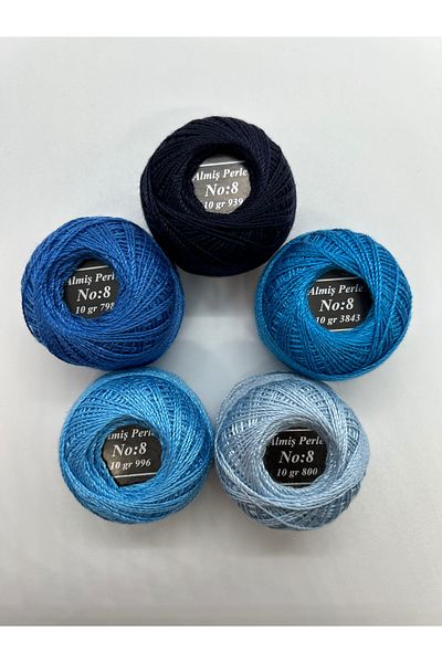 ALMİŞ Alış Perle Etamin-Cross Stitch 5'Li̇ Thread Set (10 Gr-No:8)