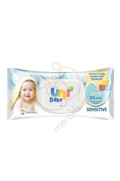 Uni Baby Active Sensitive Baby Wet Wipes 24+ Months 52 Pieces