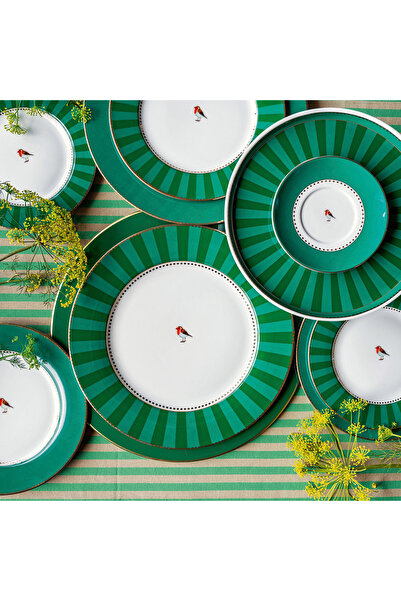 Pip Studio Love Birds Yeşil Porselen Kek Standı 24 Cm