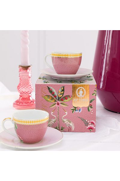 Pip Studio La Majorelle Pink Porcelain Coffee Cup Set 120 ml