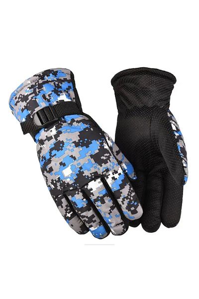 BGA Kids Winter Gloves Ski Mittens Warm Plush Lined Adjustable Unisex Waterproof Gloves