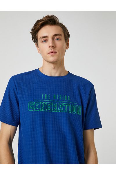 Koton Σλόγκαν Κεντημένο T-Shirt Crew Neck Κοντό μανίκι