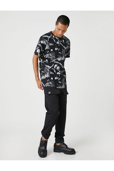 Koton Skull Printed T-Shirt Crew Neck Short Sleeve