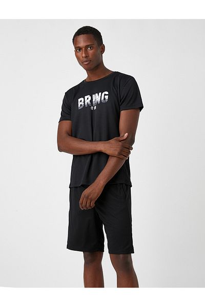 Koton Σλόγκαν στάμπα T-Shirt Crew Neck