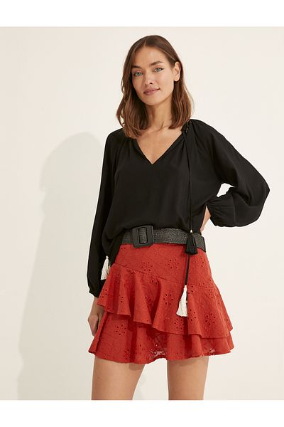 Koton Melis Ağazat X - Fustă mini Frilly Scallop