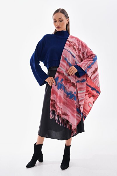 BALIENTE Tie-Dye Pink Tasseled Women's Shawl