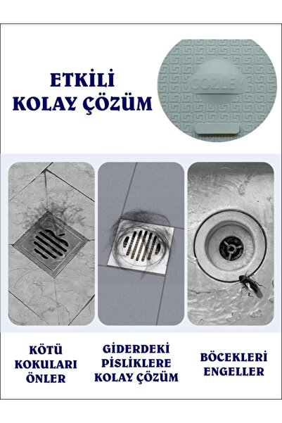 COZLEY Lavabo Kötü Koku Giderici Önleyici Silikon Mat Sızdırmaz Lavabo Tıkacı Lavabo Tıpası Evye Kapağı GRİ