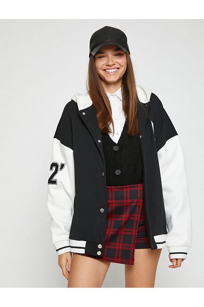 Koton Oversize Sweatshirt Hooded Printed