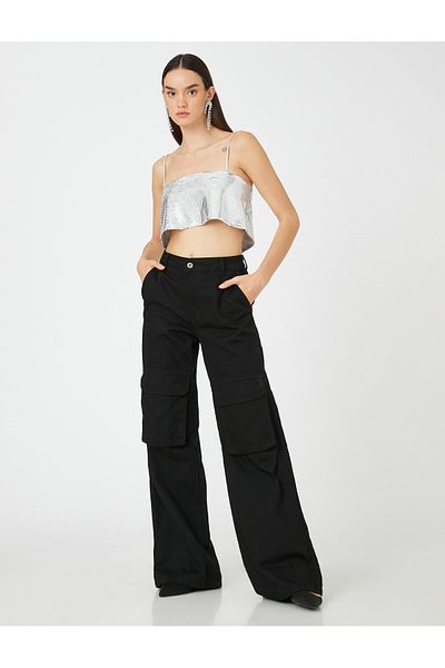 Koton Metallic-Abendkleid mit Pailletten, Bustier, quadratischem Ausschnitt, dünnen Trägern