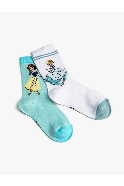 Koton Pachet de 2 șosete imprimate prințesă Disney cu licență