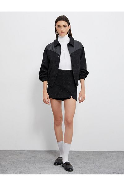 Koton Fustă mini din tweed cu fante duble
