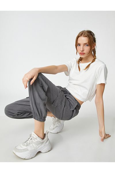 Koton Cargohose mit Spitzenbund und Seitentaschendetail