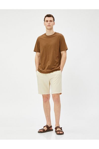 Koton Basic Bermuda Shorts with Lace Waist and Pocket Detail