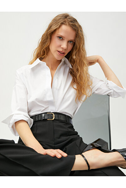 Koton Cămașă oversize cu mânecă lungă din bumbac