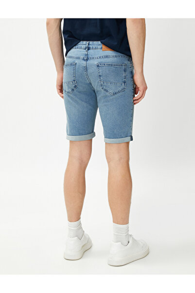 Koton Τζιν σορτς με στρώσεις Λεπτομέρεια ποδιών με κουμπιά