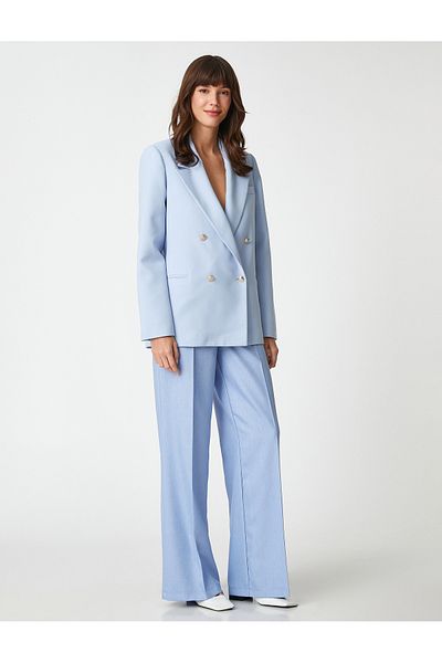 Koton Palazzo Trousers with Zipper and Stitching Detail